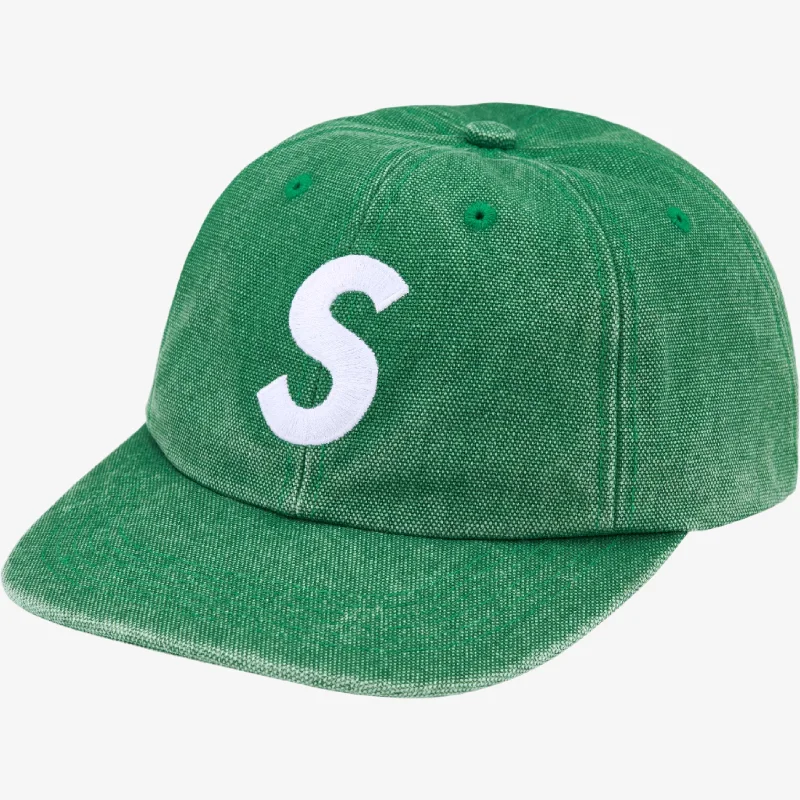 Sports cap with moisture-wicking fabric tech -Supreme 'Pigment S Logo' 6-Panel Hat Green (FW24)