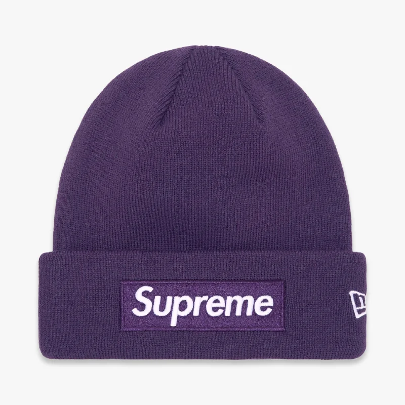 Sports fan cap with bold team colors -Supreme Beanie 'Box Logo' Dark Purple (FW23)