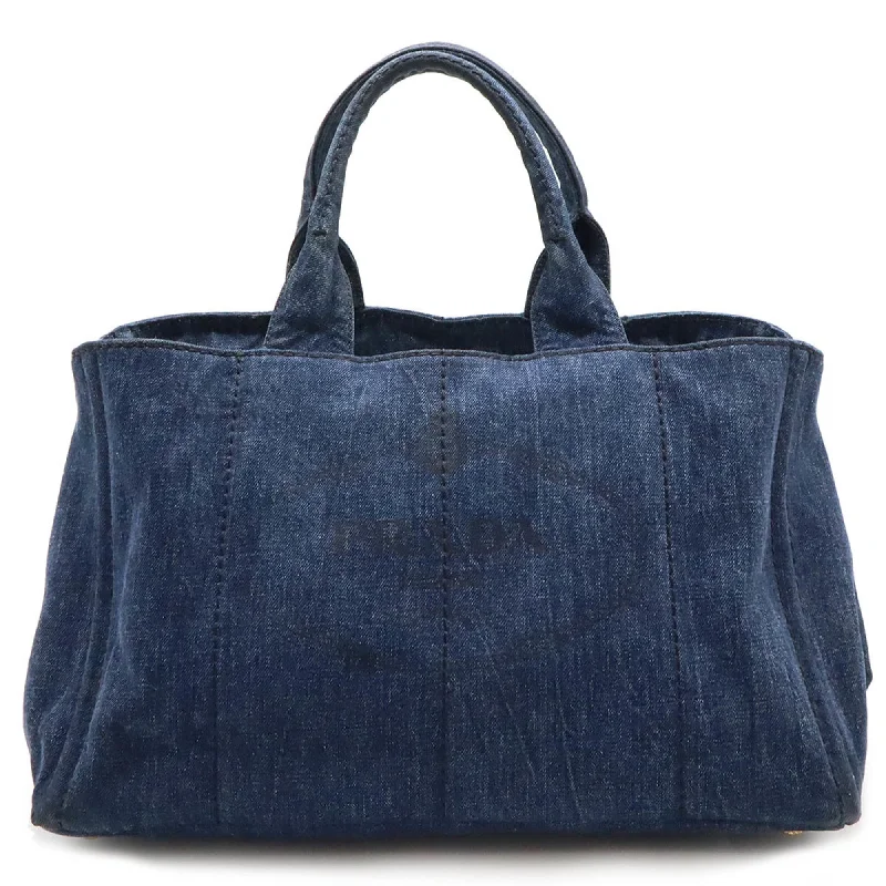 Handle bags with compact designs for portability -Prada Avio blue blue Handbag Tote Bag (Pre-Owned)