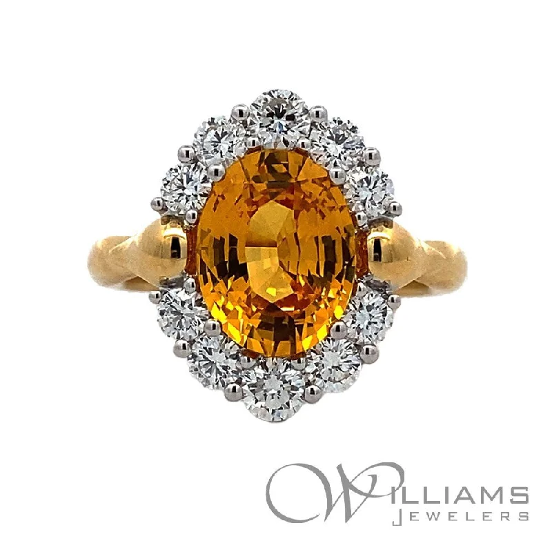 Women’s titanium rings with sleek modern designs -Williams Signature 18 Karat Yellow Sapphire Ring