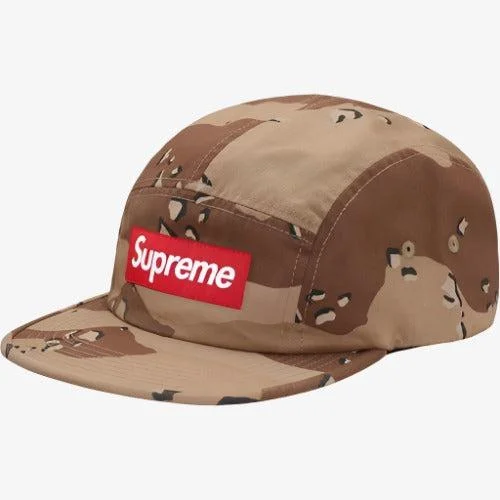 Embroidered logo cap for team spirit Pride -Supreme 'Washed Chino Twill' Camp Cap Desert Camo (FW17)