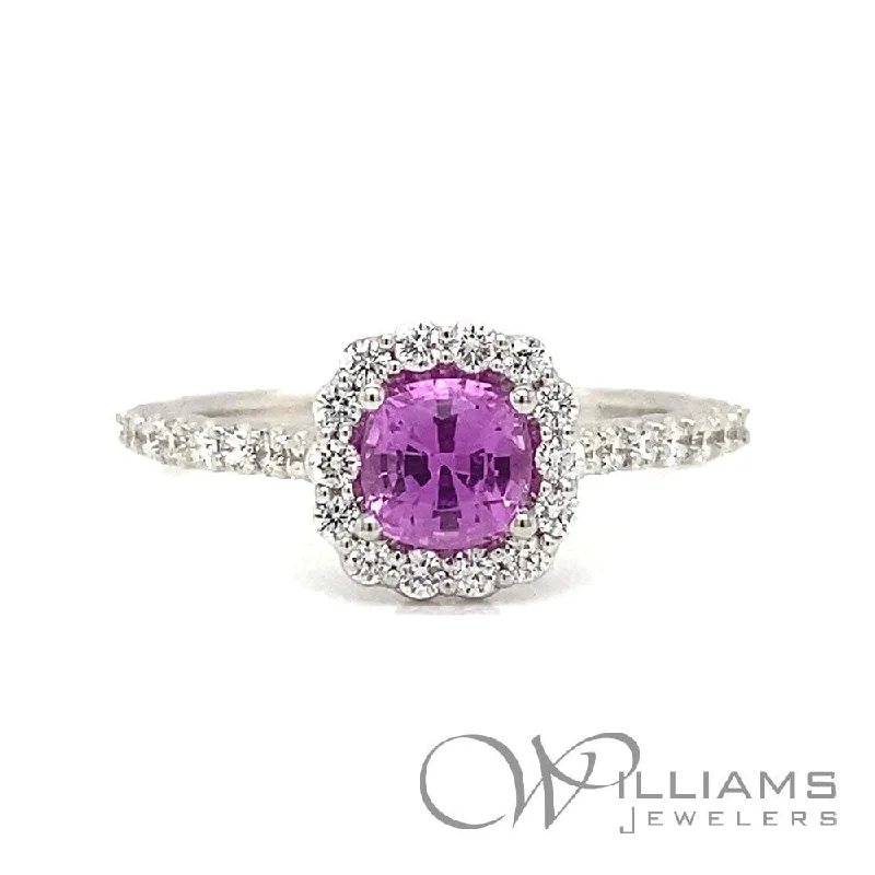 Women’s rings with vintage claw prong settings -Williams Signature 18 Karat Pink Sapphire Ring