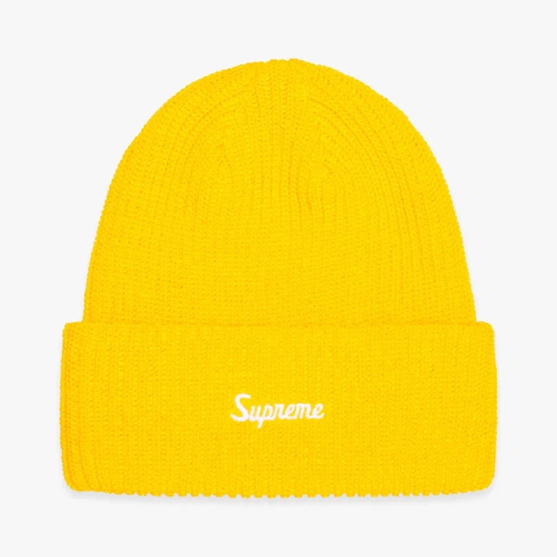 Embroidered cap with personalized name design -Supreme Beanie 'Loose Gauge' Yellow (FW23)