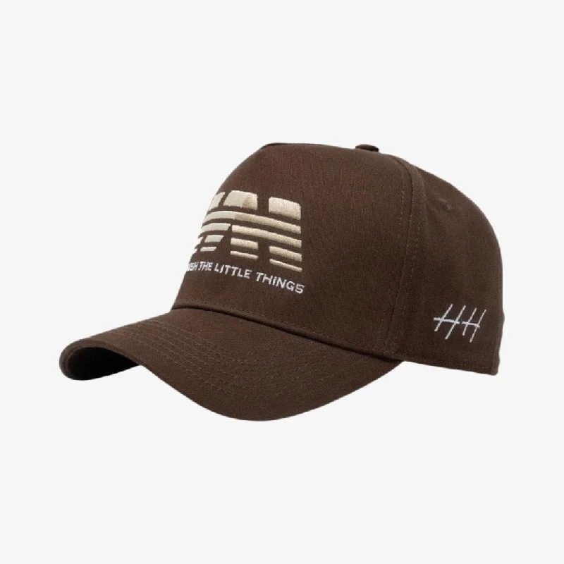 Premium snapback cap with flat bill design -Huega House 'Heritage' 5-Panel Snapback Hat Brown