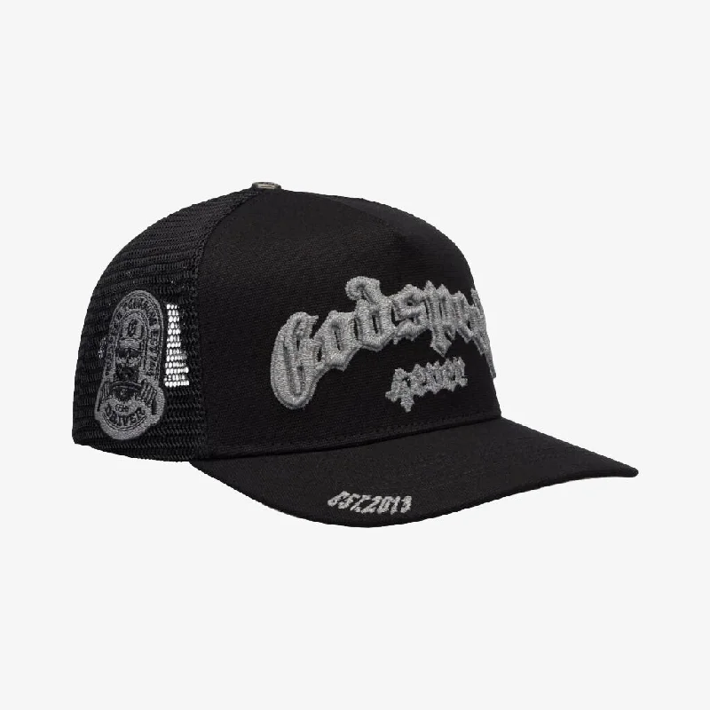 Fitted snapback cap for modern tight fit -Godspeed 'GS Forever' Trucker Snapback Hat 3M Reflective