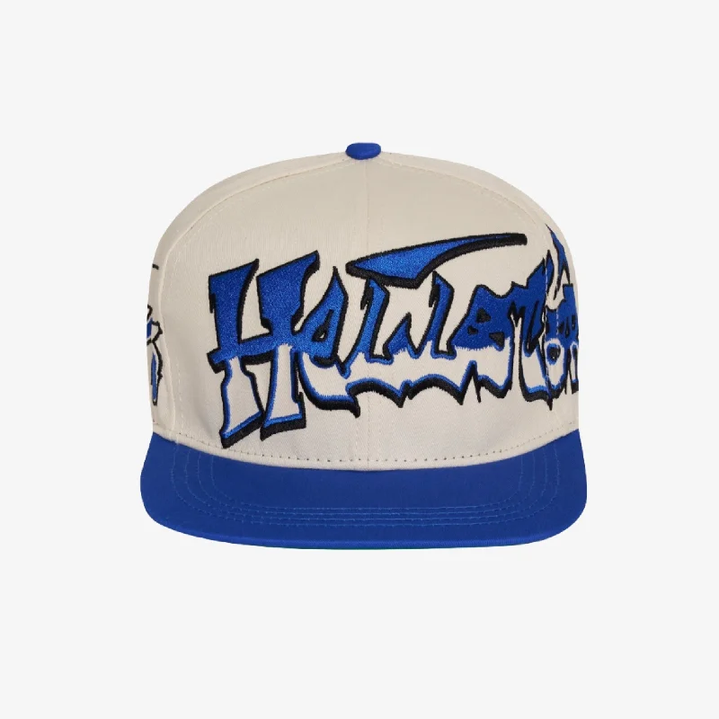 Denim dad cap for effortless casual charm -Hellstar 'Records' Snapback Hat Royal Blue / Cream