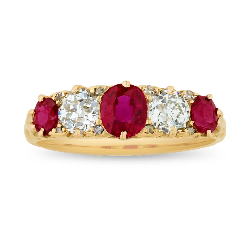 Women’s rings with raw citrine for charm -Untreated Burma Ruby and Diamond Ring