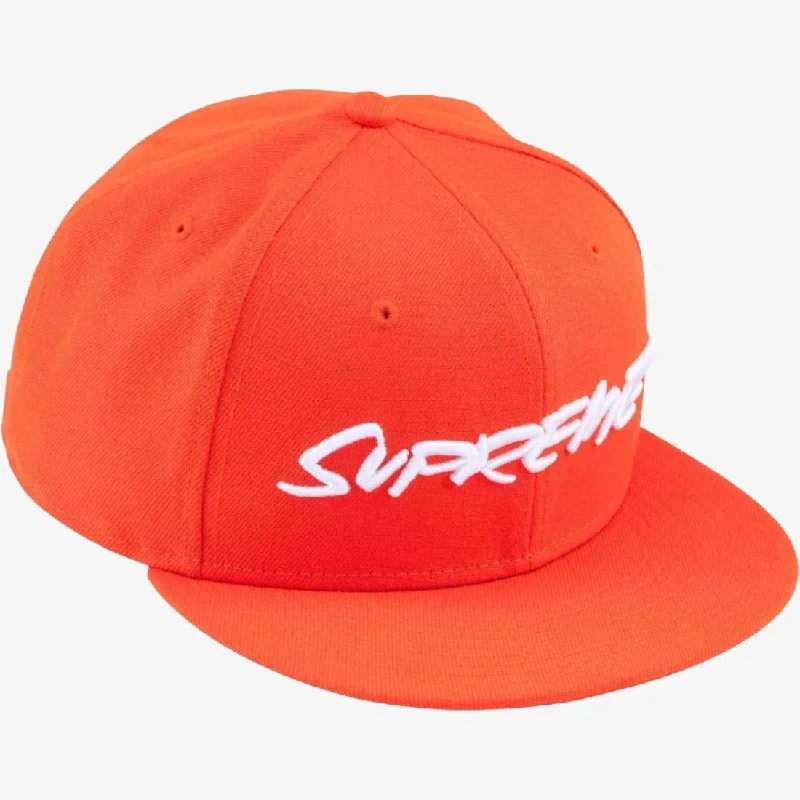 Breathable mesh cap for hot weather comfort -Supreme x Futura x New Era 59Fifty Fitted Hat Safety Orange (SS24)