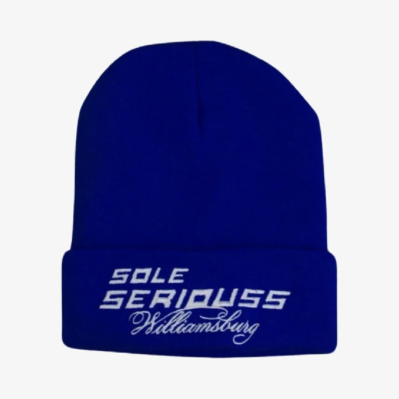 Adjustable trucker cap for outdoor summer fun -SOLE SERIOUSS 'Williamsburg' Beanie Royal Blue (FW23)