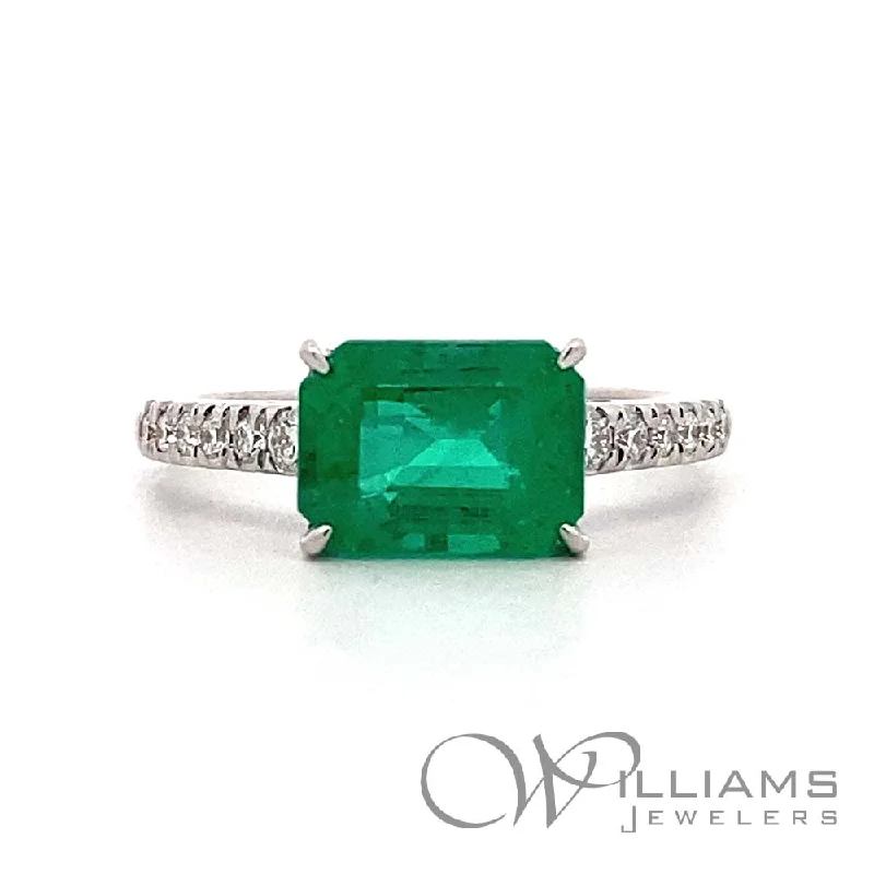 Women’s rings with rough opal for beauty -Williams Signature 18 Karat Emerald Ring