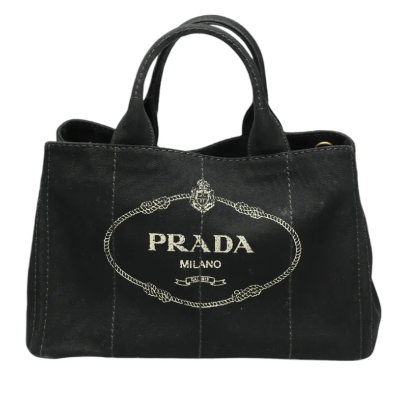 Handle bags with eco-friendly bamboo handles -Prada Canapa  Canvas Shoulder Bag Tote Bag (Pre-Owned)