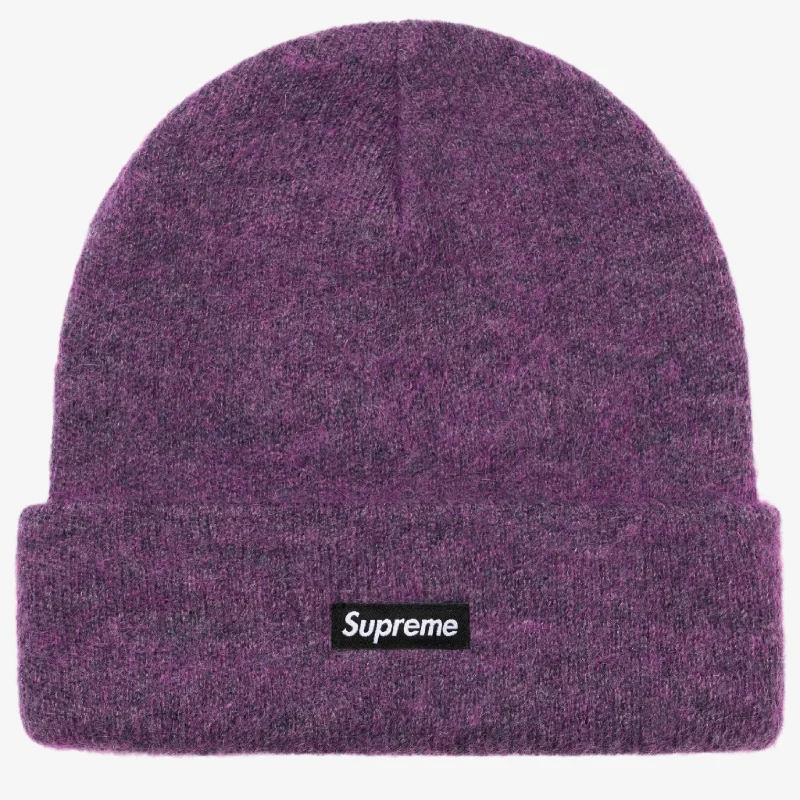 Cotton twill cap for durable daily use -Supreme Mohair Beanie Plum (FW24)