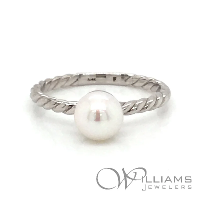 Women’s rings with aventurine for green luck -Williams Signature 14 Karat Pearl Ring