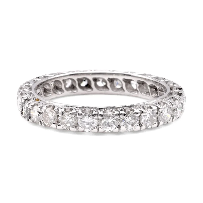 Women’s rings with topaz gems for brilliance -French Diamond White Gold Eternity Ring