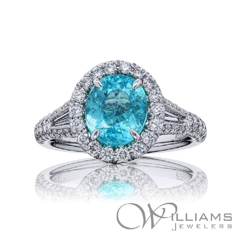 Women’s rings with knot designs for symbolism -JB Star Platinum Paraiba Ring