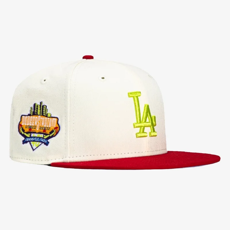 Affordable cap for budget-friendly headwear options -New Era x MLB x Jae Tips 'Los Angeles Dodgers 40th Anniversary Stadium' 59Fifty Patch Fitted Hat White / Red