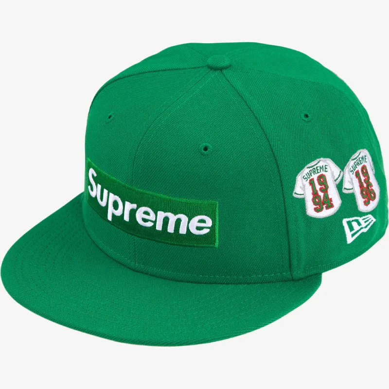 Lightweight sports cap with UV protection -Supreme x New Era 'Baseball Jerseys Box Logo' Fitted Hat Green (FW24)