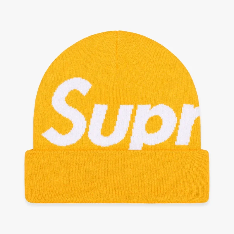 Minimal snapback cap for clean urban style -Supreme Big Logo Beanie Gold (FW23)