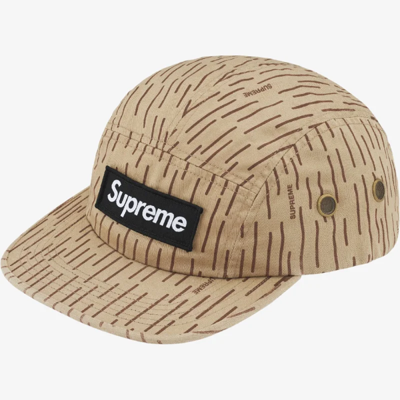 Minimalist cap with small stitched emblem -Supreme Camp Cap 'Military' Tan Raindrop (FW24)