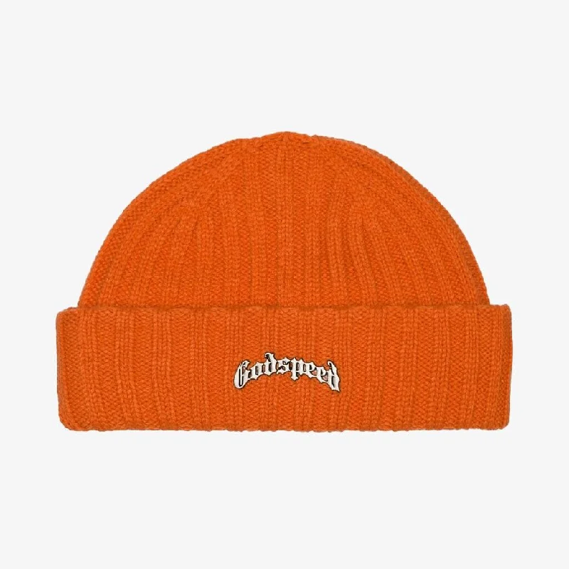 Canvas dad cap for rugged daily style -Godspeed 'OG Logo' Emblem Beanie Orange