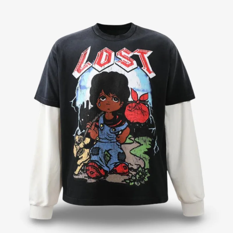 Adjustable dad cap for easy size tweaks -Lost Intricacy 'The Lost Boy' L/S Thermal Black