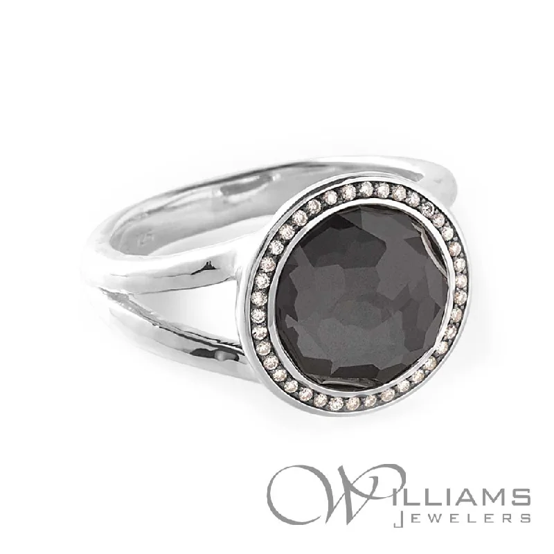 Women’s rings with etched initials for meaning -Ippolita Lollipop Sterling Silver Hematite Ring