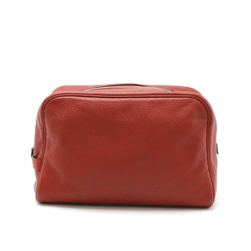 Handle bags with soft velvet for luxury -Hermes  Taurillon Clemence Leather Clutch Bag Pouch (Pre-Owned)