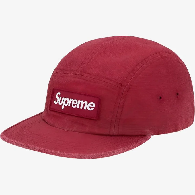 Premium cap with leather strap accent -Supreme 'Military' Camp Cap Red (SS20)