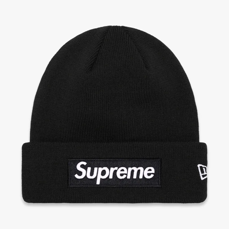 Leather trucker cap for edgy rugged appeal -Supreme Beanie 'Box Logo' Black (FW23)