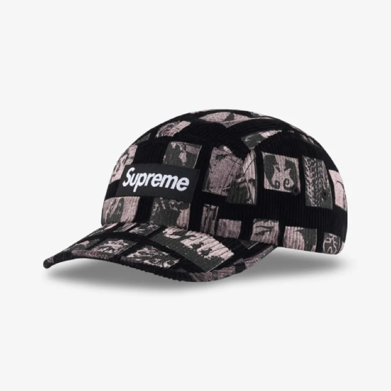 Lightweight sports cap with UV protection -Supreme 'Weirdo Dave Corduroy' Camp Cap Black (SS24)