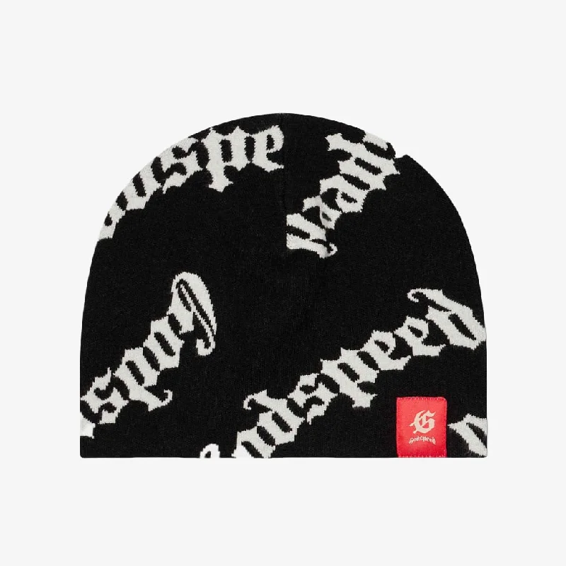 Embroidered cap with personalized name design -Godspeed 'OG Logo' Beanie Black / White