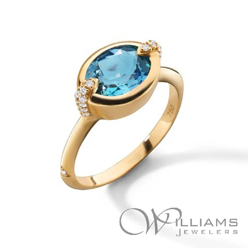 Women’s rose gold rings with moonstone glow -Monica Rich Kosann Point North 18 Karat Topaz Ring