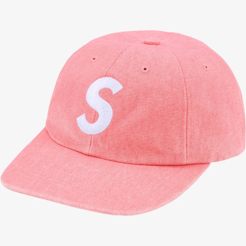 Mesh dad cap for ventilated hot days -Supreme 'Pigment S Logo' 6-Panel Hat Bright Pink (FW24)