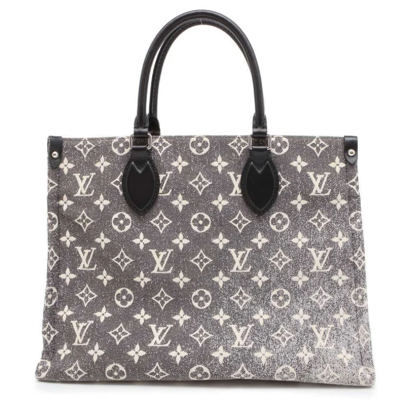 Handle bags with bold logos for branding -Louis Vuitton Noir  Monogram Tote Bag (Pre-Owned)