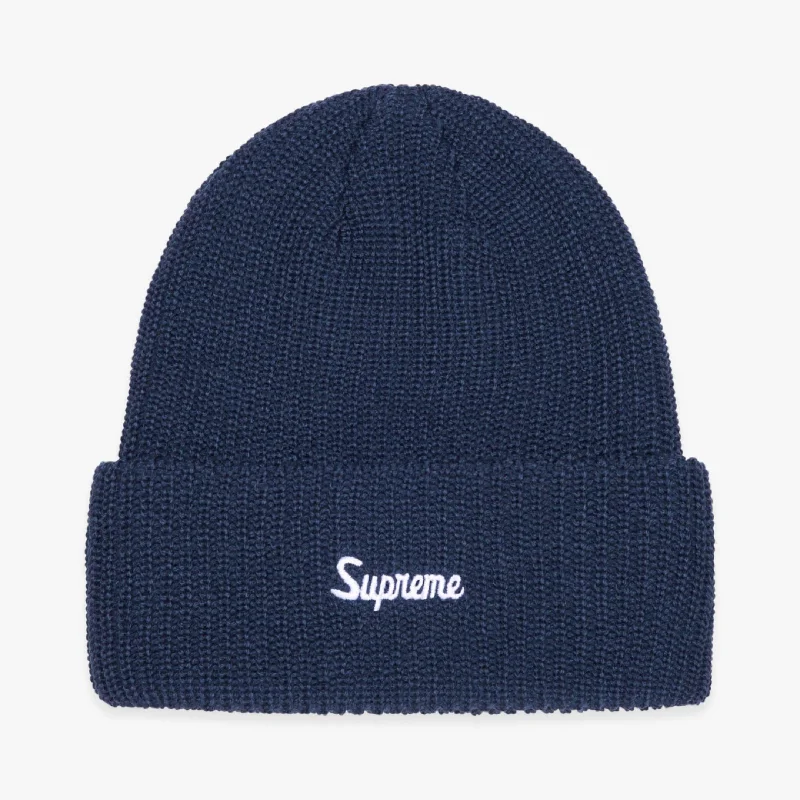 Denim snapback cap for casual cool edge -Supreme Beanie 'Loose Gauge' Dark Blue (FW23)