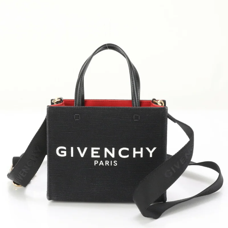 Handle bags with spacious pockets for travel -Givenchy  Leather Canvas Handbag Shoulder Bag Tote Bag (Pre-Owned)