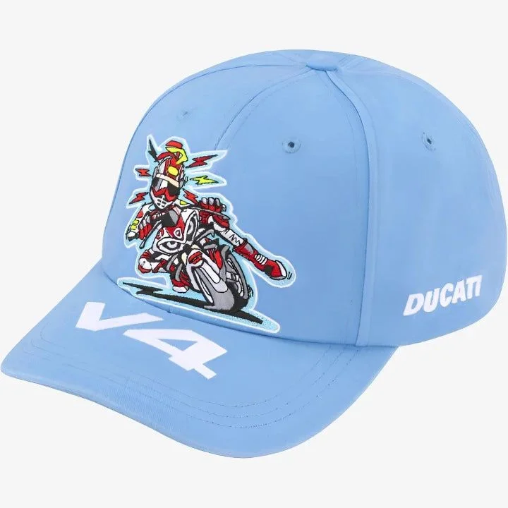 Trucker mesh cap for ventilated cool wear -Supreme 'Ducati' 6-Panel Hat Blue (SS24)