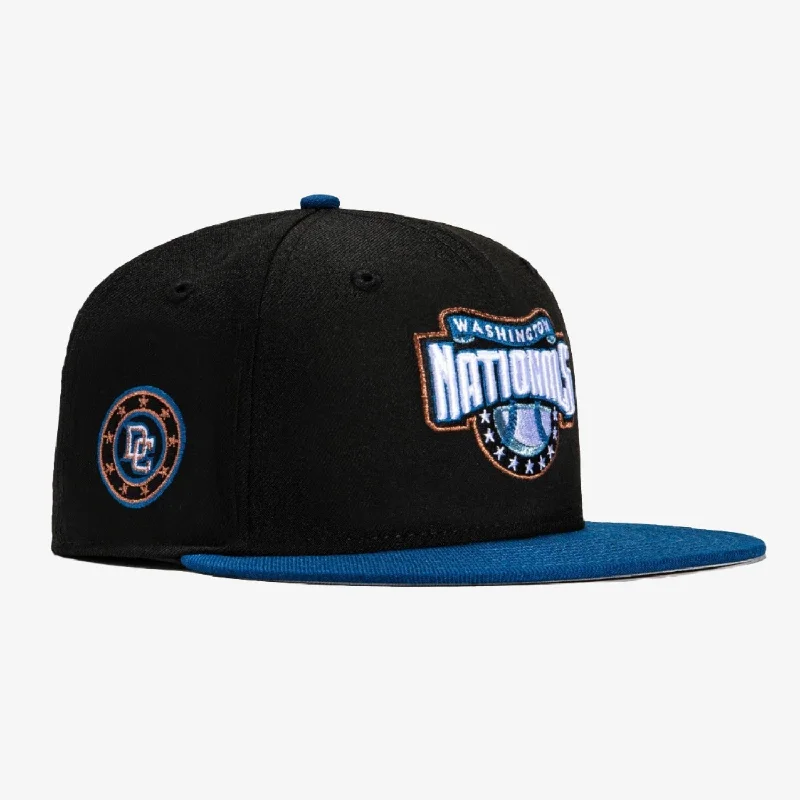 Sports team cap for game day support -New Era x MLB 'Washington Nationals Club Logo' 59Fifty Patch Fitted Hat Black / Indigo