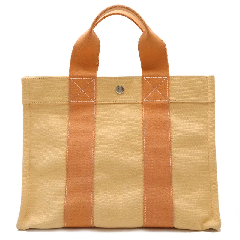 Handle bags with chevron designs for trend -Hermes  Canvas Handbag Tote Bag (Pre-Owned)