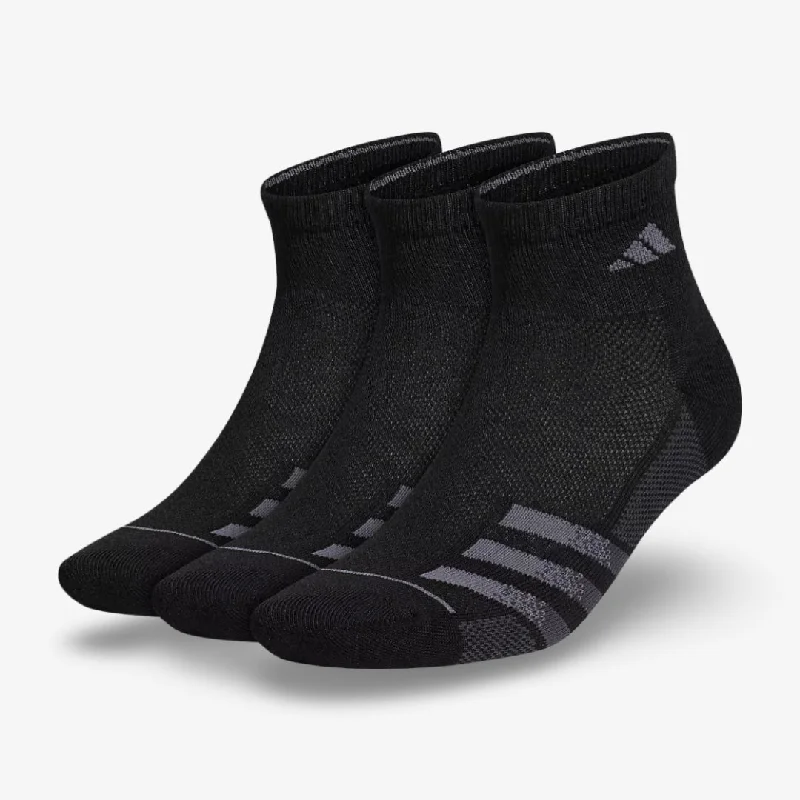 Embroidered name cap for unique personal touch -(Men's) Adidas Superlite Stripe III Quarter Socks Black / Night Grey (3 Pack) 5153829A