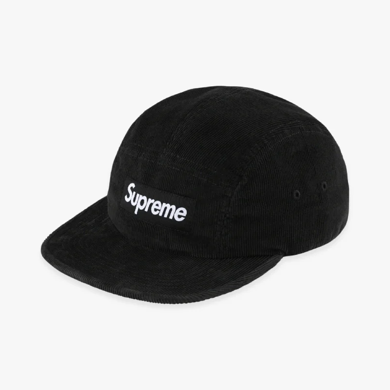 Denim dad cap for effortless casual charm -Supreme Camp Cap 'Corduroy' Black (FW23)