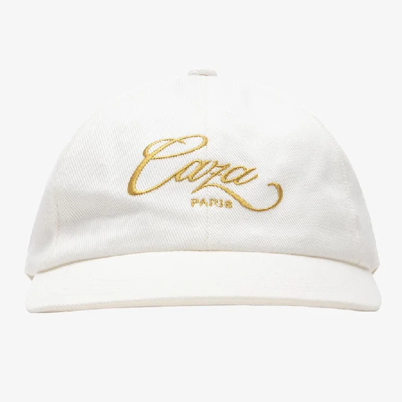 Vintage cap for retro fashion enthusiasts -Casablanca 'Caza Paris' Embroidered Cap Off White