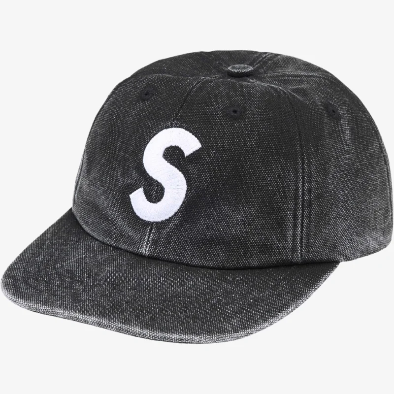 Denim dad cap for effortless casual charm -Supreme 'Pigment S Logo' 6-Panel Hat Black (FW24)