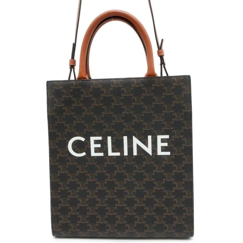 Handle bags with vintage vibes for nostalgia -Celine   Canvas Leather Shoulder Bag Tote Bag (Pre-Owned)