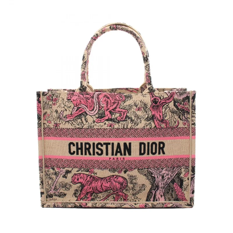 Handle bags with lightweight nylon for ease -Christian Dior  pink Canvas Raffia Tote Bag