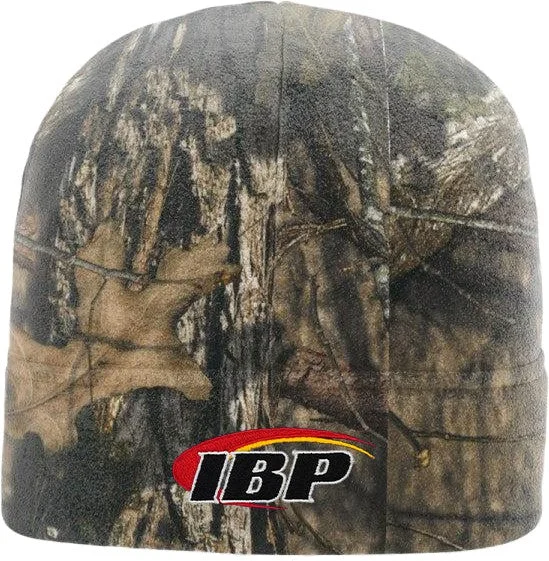 Graphic trucker cap for playful fashion flair -Richardson Camo Microfleece Beanie