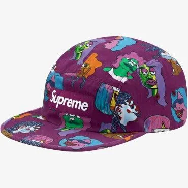 Bold graphic cap for standout fashion flair -Supreme 'Gonz Heads' Camp Cap Plum (FW17)