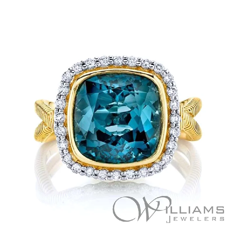 Women’s dainty rings with floral opal motifs -Sloane Street 18 Karat Topaz Ring