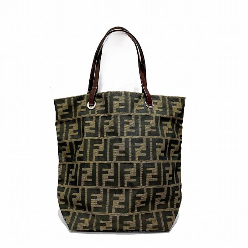 Handle bags with soft leather for luxury -Fendi  Canvas Leather Handbag Tote Bag (Pre-Owned)