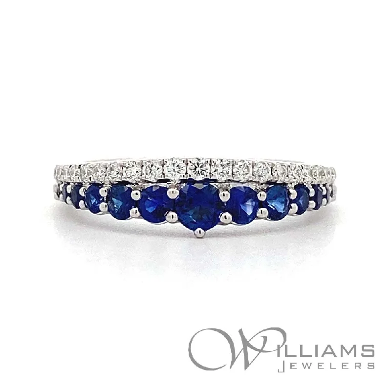 Women’s rings with brushed gold for subtlety -Williams Signature 18 Karat Sapphire Ring